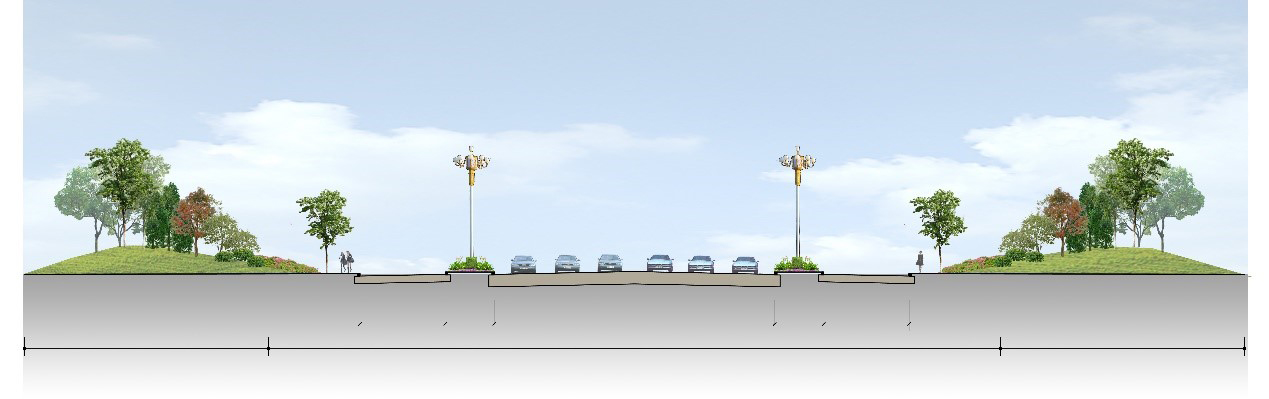 兴城市龙兴路绿化设计景观工程