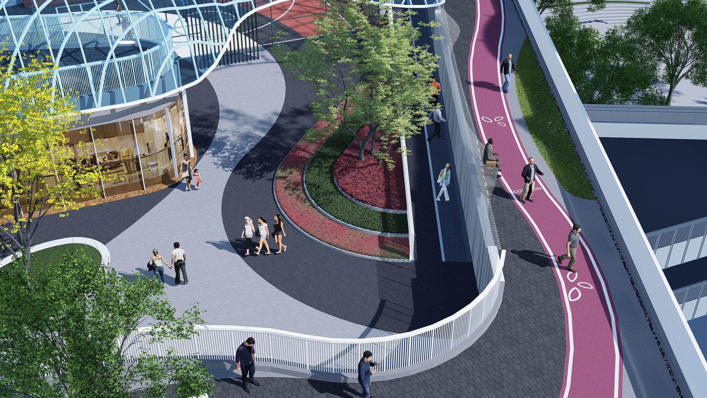 6号楼综合体运动屋顶花园透视图1