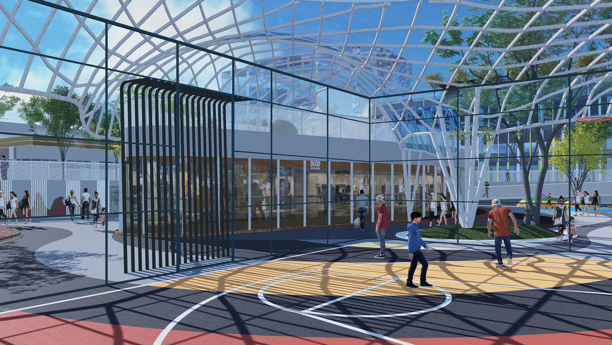 6号楼综合体运动屋顶花园篮球场