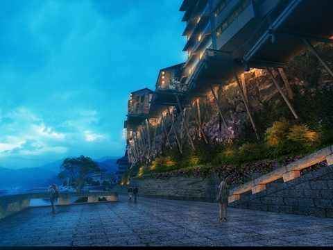 安居古城滨江路景观改造项目