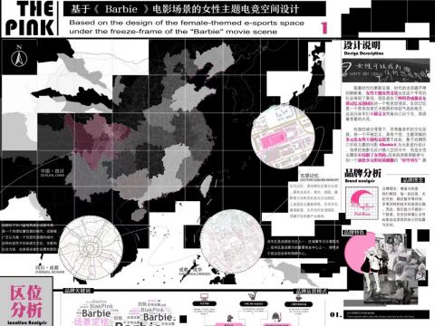 基于《Barbie》电影场景定格下的女性主题电竞空间
