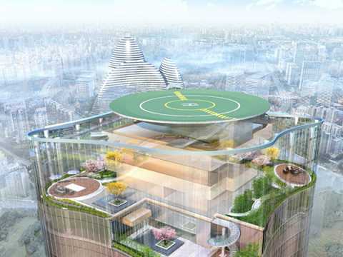 中航投资大厦超高层屋顶花园景观工程