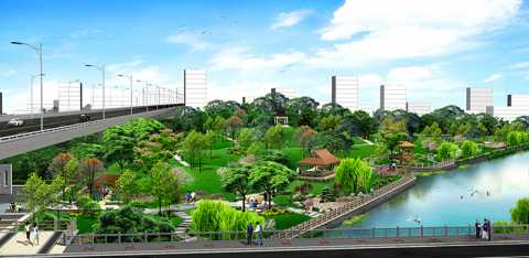 无锡新区前进路伯渎港滨水公园景观设计