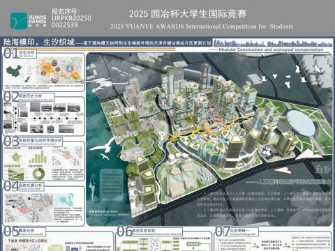 陆海模印，生汐织城--基于建构模元协同和生态梯级补偿的天津市塘沽南站片区更新计划